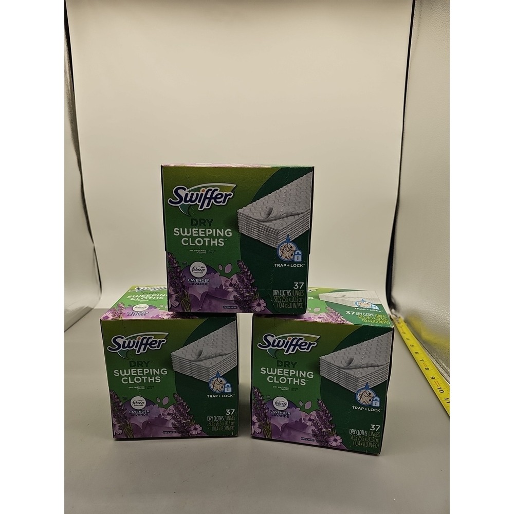 Swiffer Sweeper Dry Sweeping Cloths Mop Cleaner Refills 37 Ct Lavender Lot Of 3
